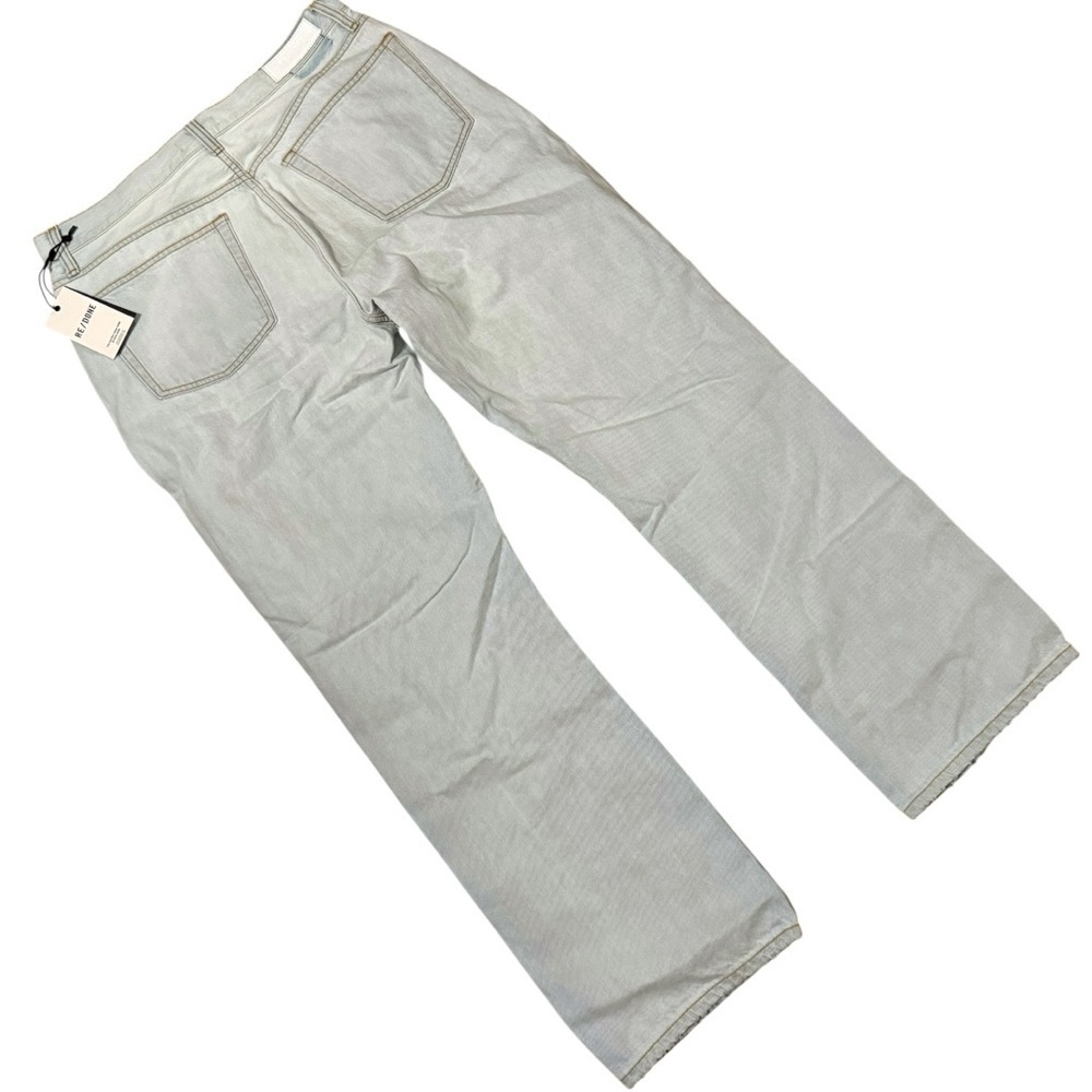 RE/DONE 90s High Rise Loose Jeans Light Wash Distressed Knees NWT - Picture 2 of 4